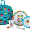 Flamefield Camper Smiles Junior Geschirr-Set 5-tlg. Inkl. Rucksack -MetalTextic Geschaft 199565 2383490