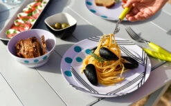 Berger Dots Melamin Geschirr-Set 16-tlg. Blau -MetalTextic Geschaft 260273 1859640 1