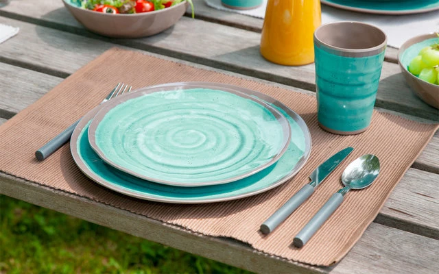 Bo-Camp Melamin Becher Set 4 Teilig Dunkelblau/braun 3 Bo-Camp Melamin Becher Set 4 Teilig Dunkelblau/braun