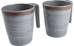 Bo-Camp Melamin Henkelbecher 400 Ml Set 4 Stück Blau / Braun -MetalTextic Geschaft 385531 2833807 1