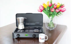 CF Parker 2-flammiger Gaskocher Mit Zündsicherung Anthrazit -MetalTextic Geschaft 397968 2906103