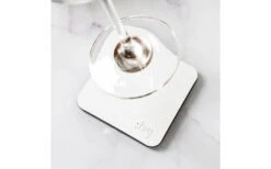 Silwy® Metall Nano Gel Untersetzer Eckig 8,3 X 8,3 Cm Weiß -MetalTextic Geschaft 435624 3104247 1