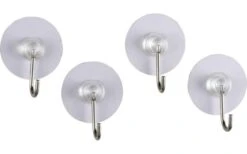 Wenko Static-Loc Nickelhaken Wandhaken Edelstahl Optik 4er Set -MetalTextic Geschaft 515927 3539176