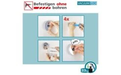 Wenko Vacuum-Loc Adapter Matt Premium 2er Set Befestigen Ohne Bohren -MetalTextic Geschaft 516104 3504014