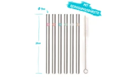 Chinchilla Glastrinkhalme Rund 23 X 9 Cm -MetalTextic Geschaft 607795 4436039