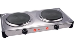 Alpina Elektrokochplatte Mit 2 Brenner 230 V Silber/schwarz