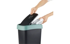 Rotho Twist Abfalleimer Mit Schwing- Und Klappdeckel 10 Liter Horizon Blau -MetalTextic Geschaft 689406 4830116