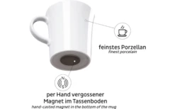 Silwy® Porzellan Magnet-Henkel-Tassen REISELUST 2er-Set Inkl. Metall-Nano-Gel-Pads BLACK (0,27 L) -MetalTextic Geschaft 693680 4711691