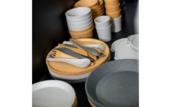 Koziol Rio Besteckset 3 Teilig Nature Ash Grey -MetalTextic Geschaft 733991 4917743 2